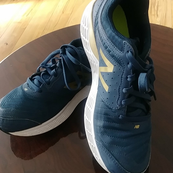 New Balance Women's Blue and Gold Athletic Shoes - Picture 3 of 4